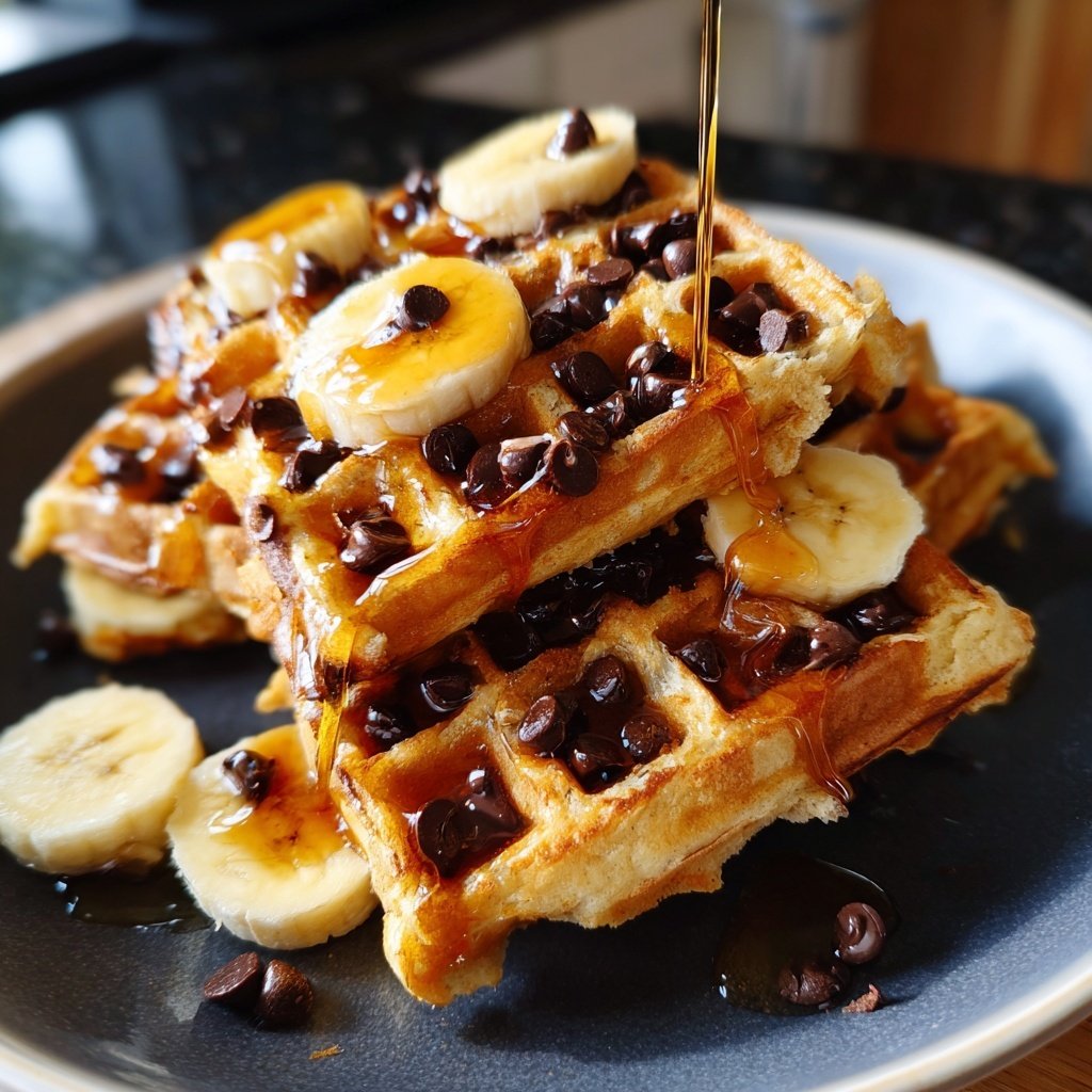 Chocolate Chip Banana Waffles