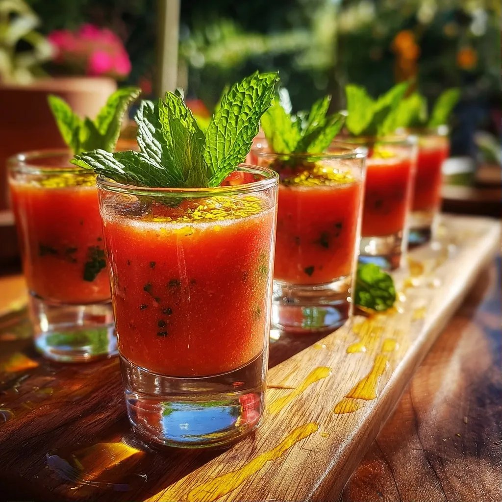 Watermelon Gazpacho Shooters