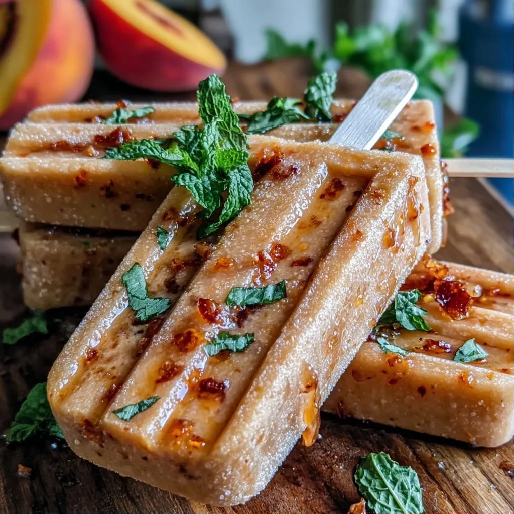 Frozen Peach Yogurt Pops