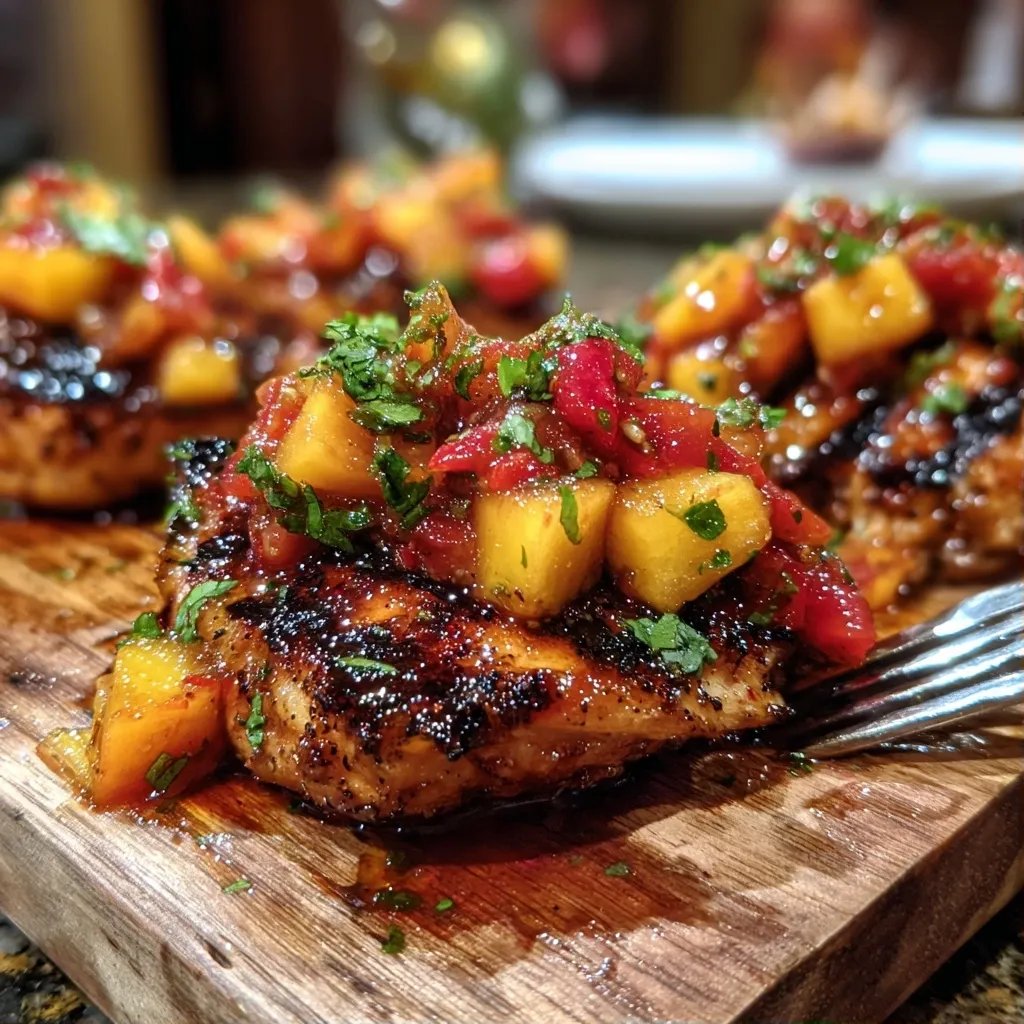 Grilled Peach Salsa Chicken
