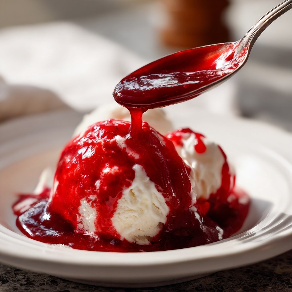 Strawberry Balsamic Glaze for Vanilla Ice Cream​