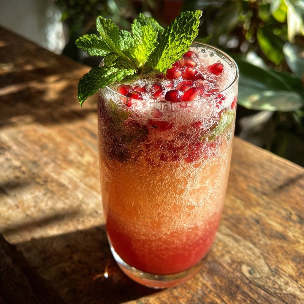 Pomegranate Gin Fizz Cocktail