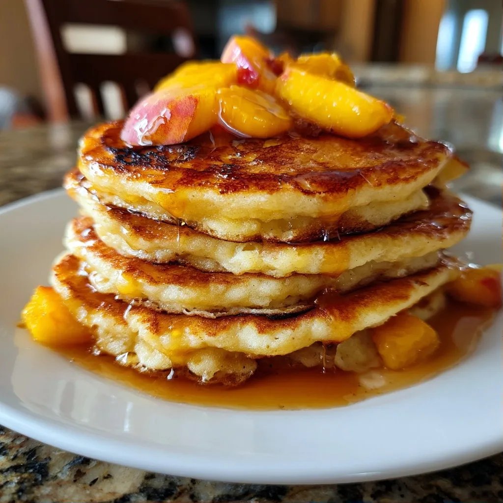 Grilled Peach Pancakes