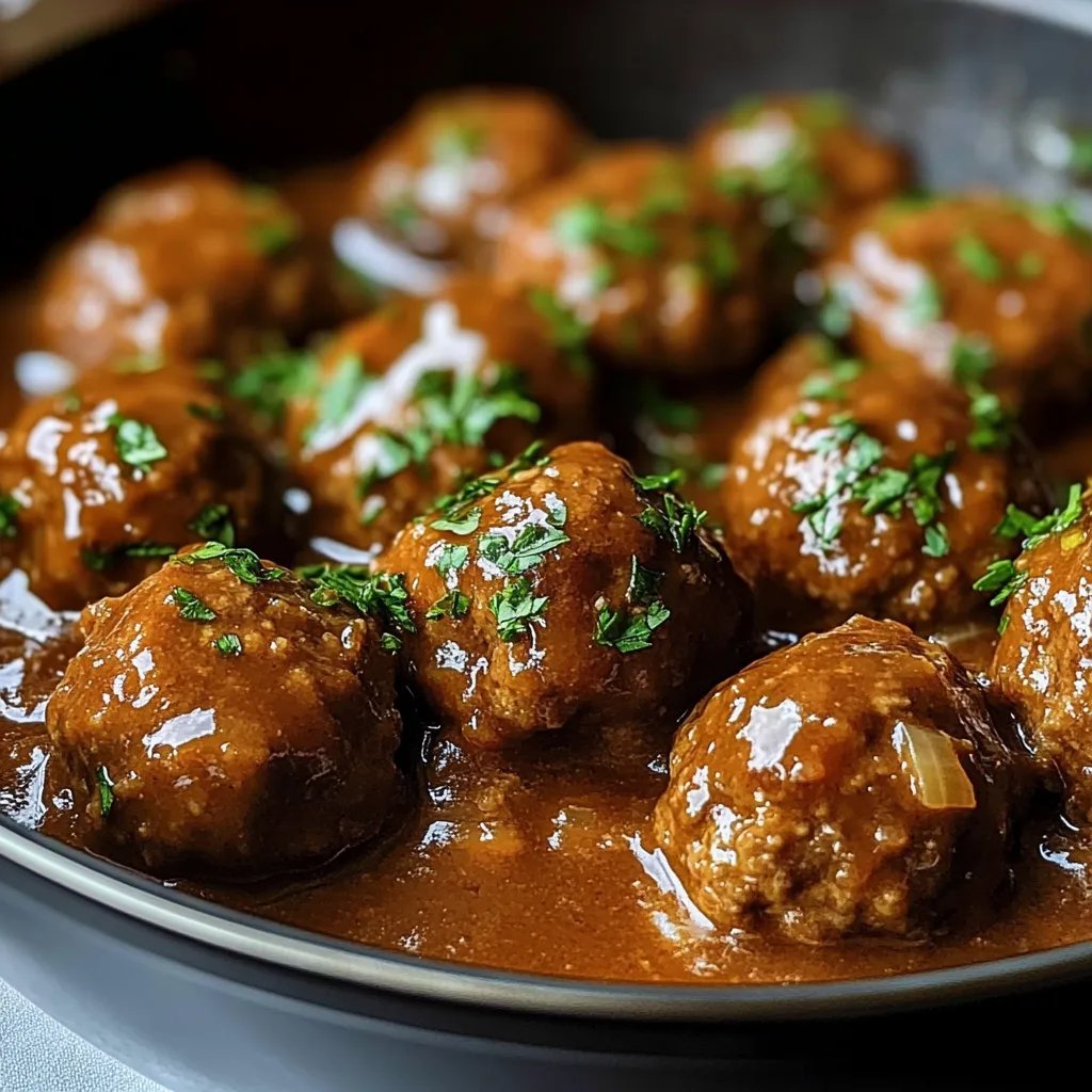 Easy Comforting Meatballs & Gravy Recipe