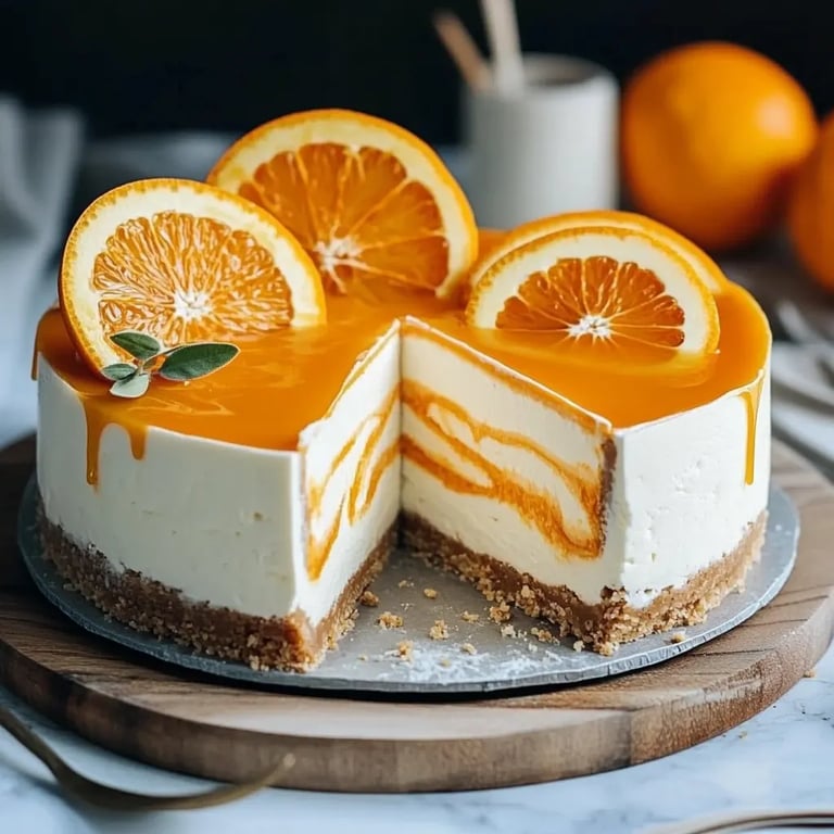 No-Bake Creamsicle Cheesecake – Orange & Vanilla