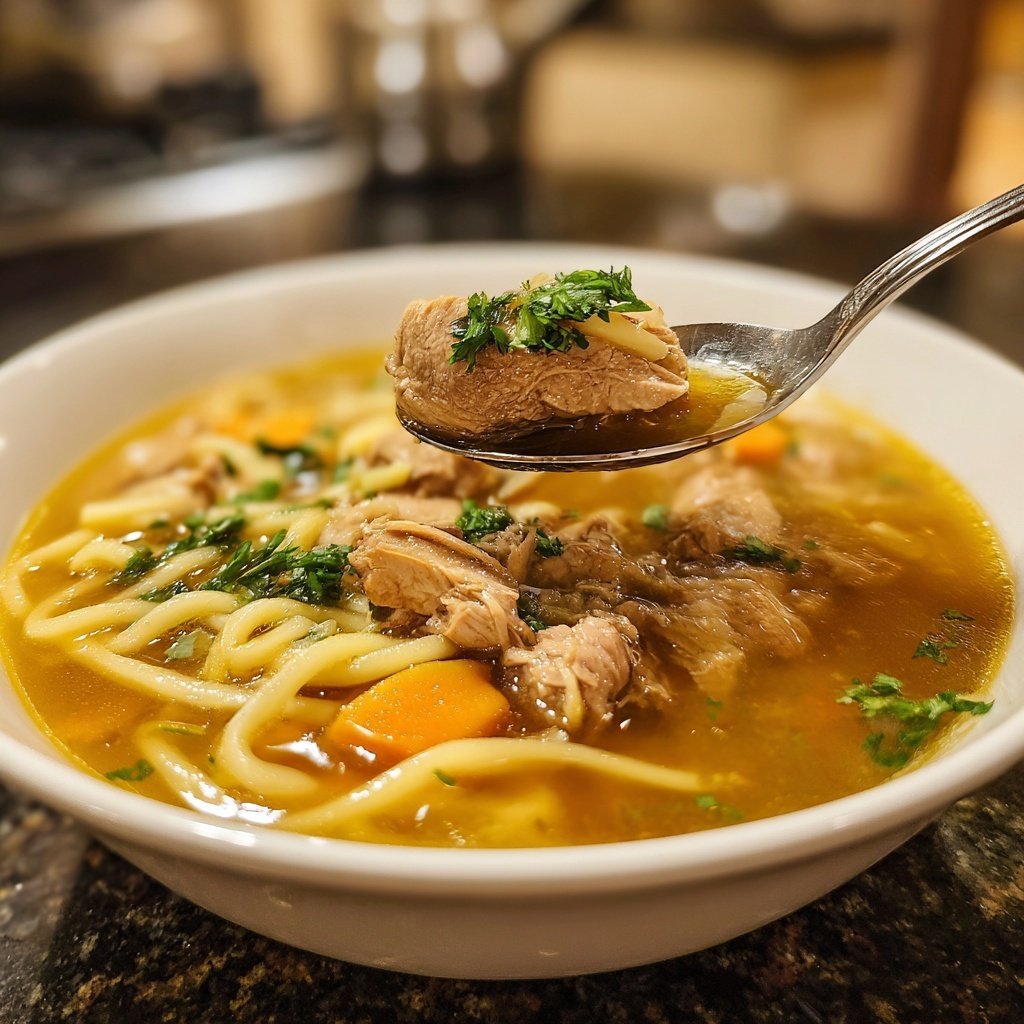 Classic Chicken and Egg Noodles Soup