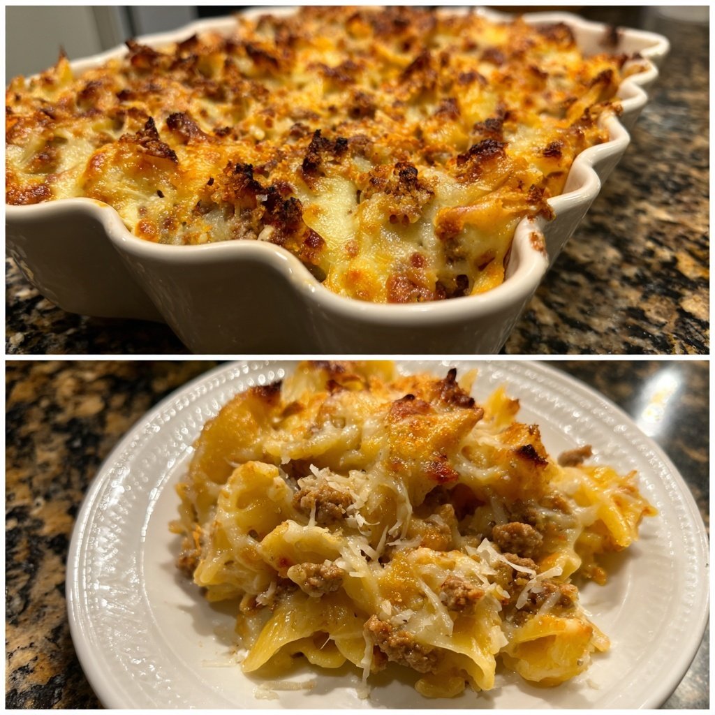 Creamy Ground Turkey Pasta Bake