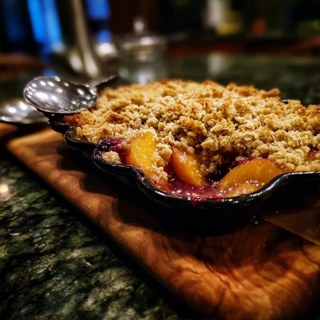 Peach Blueberry Breakfast Crisp