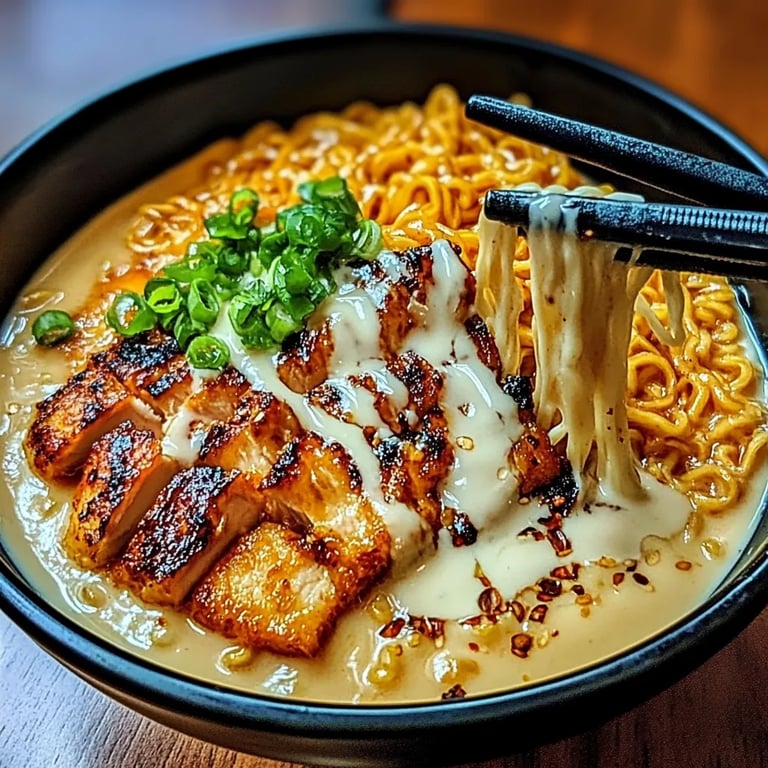 Fiery Chicken Ramen with Creamy Garlic Sauce: An Incredible Ultimate Recipe