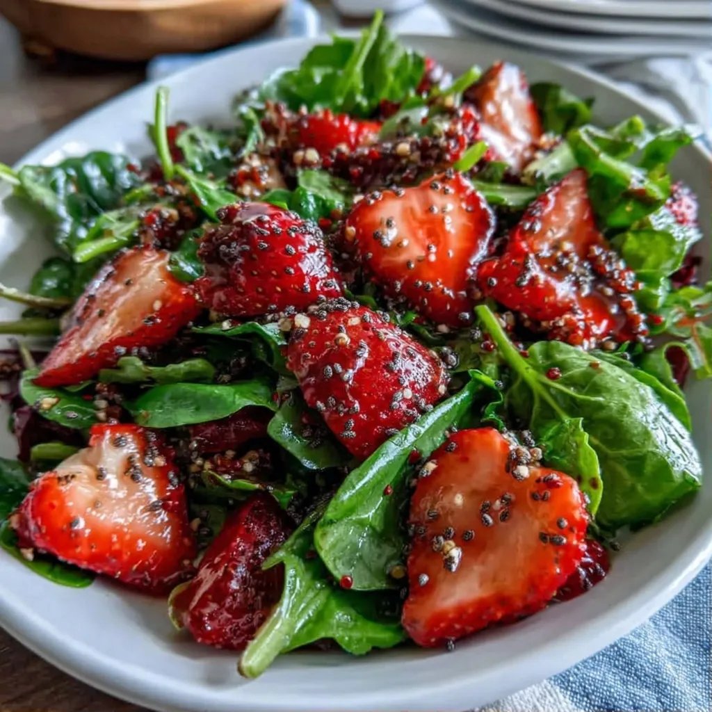 Strawberry Spinach Poppy Salad