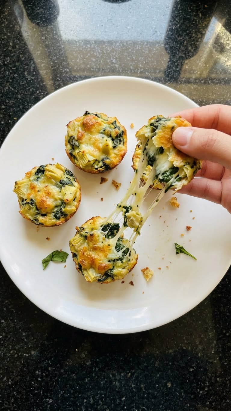Cheesy Spinach and Artichoke Bites