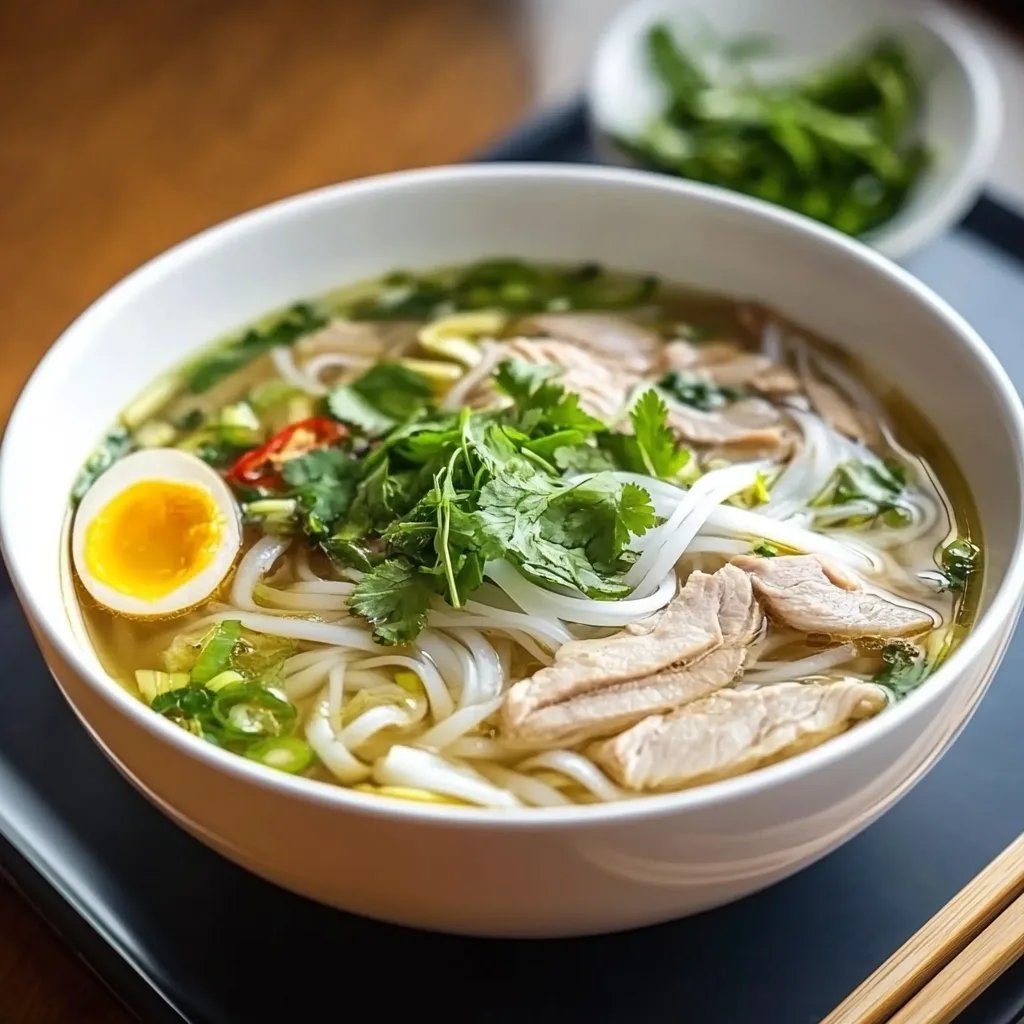 Authentic Vietnamese Chicken Pho Noodle Soup