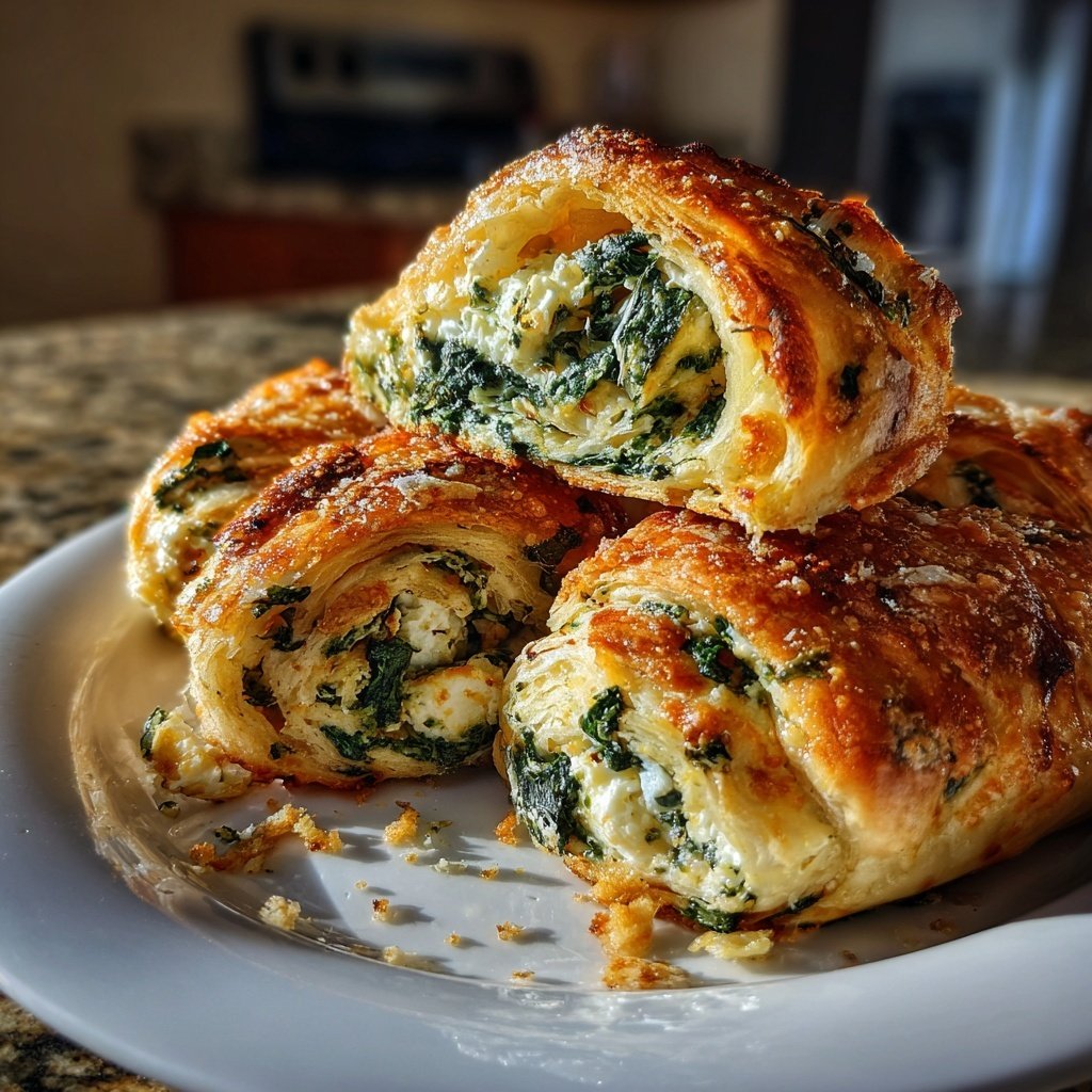 Crispy Spinach Feta Rolls