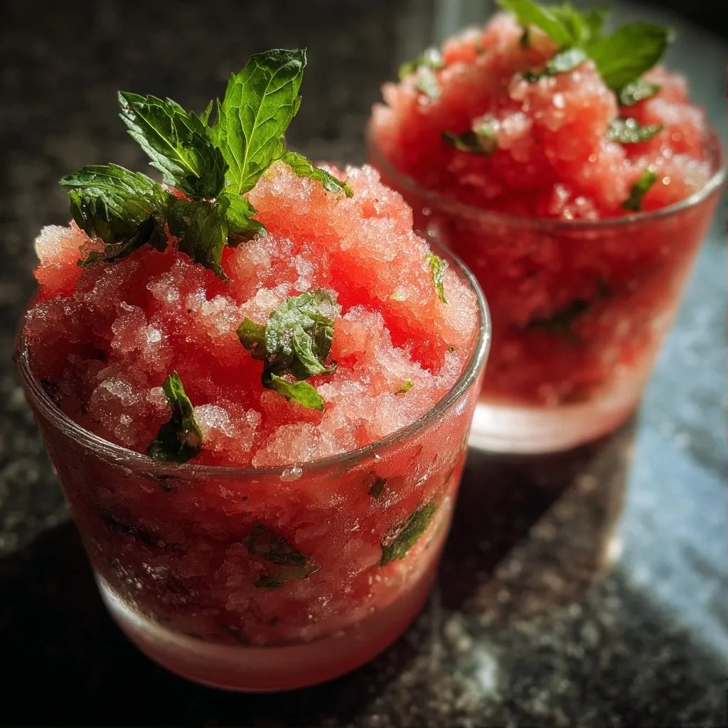 Watermelon Basil Granita