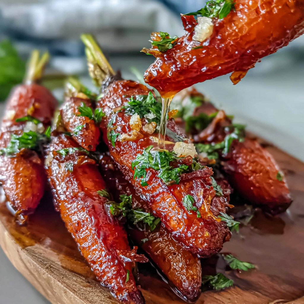 Honey Dandelion Glazed Carrots