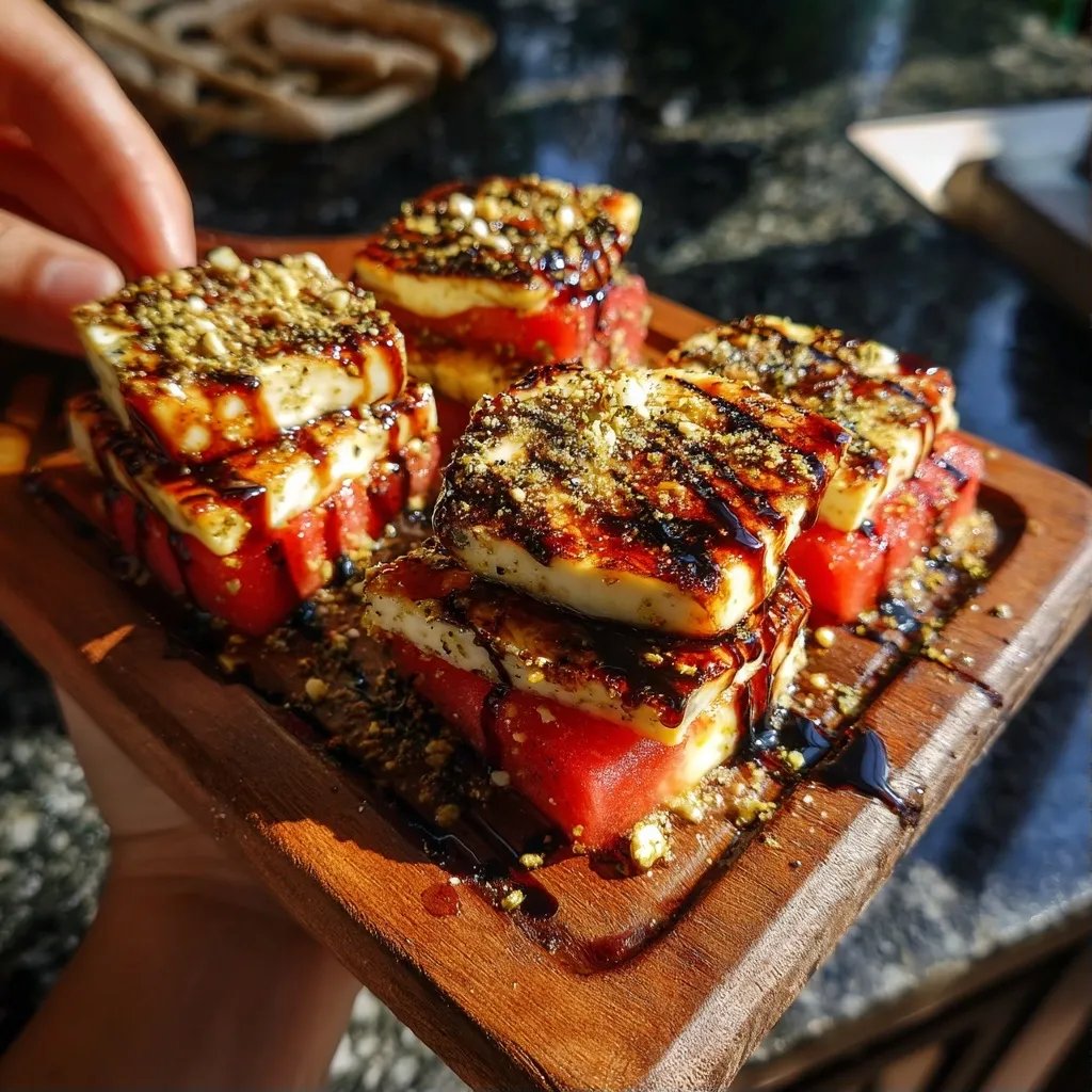 Grilled Halloumi Watermelon Stacks