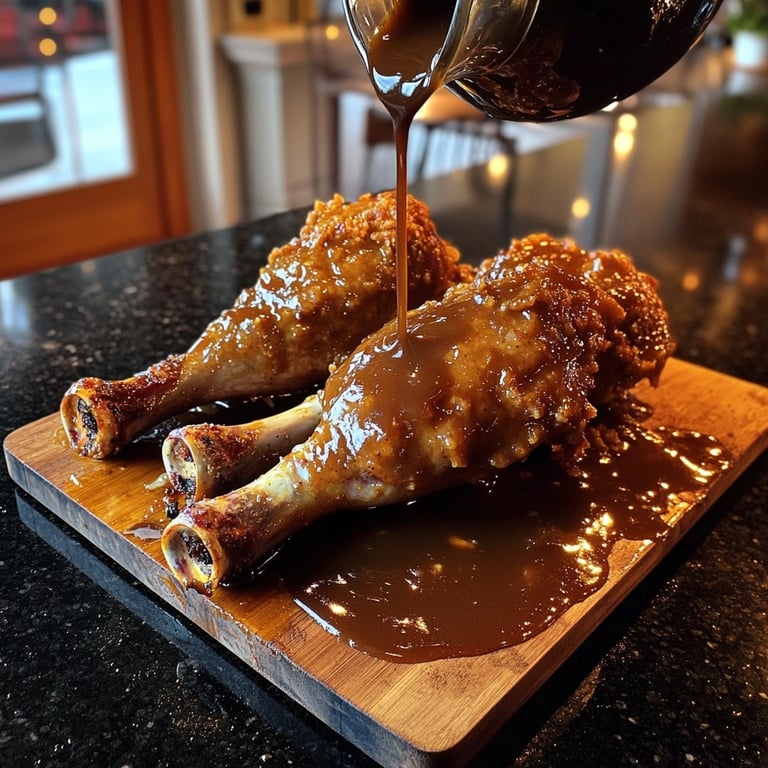 Crispy Goose Legs with Dark Beer Gravy