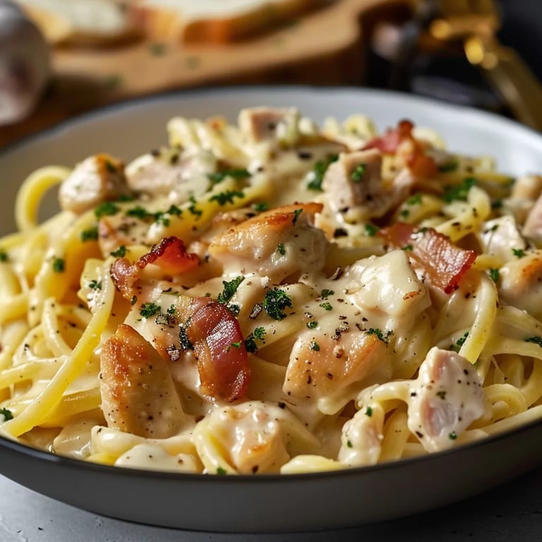 Creamy Chicken Bacon Ranch Pasta