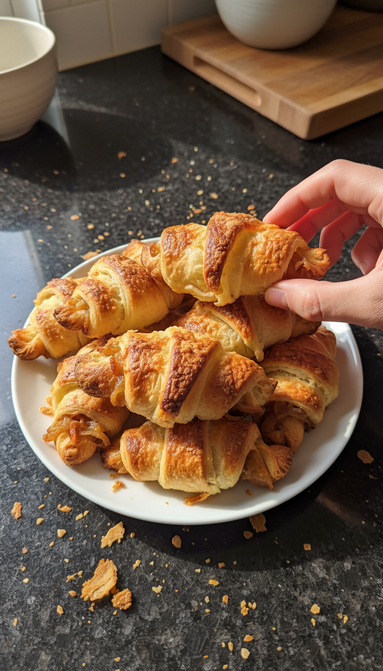 Caramelized Onion Croissant Bites