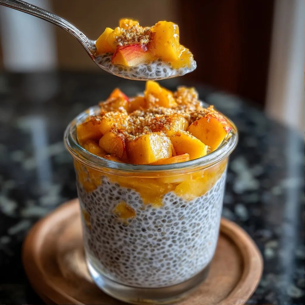 Peach Ginger Chia Pudding