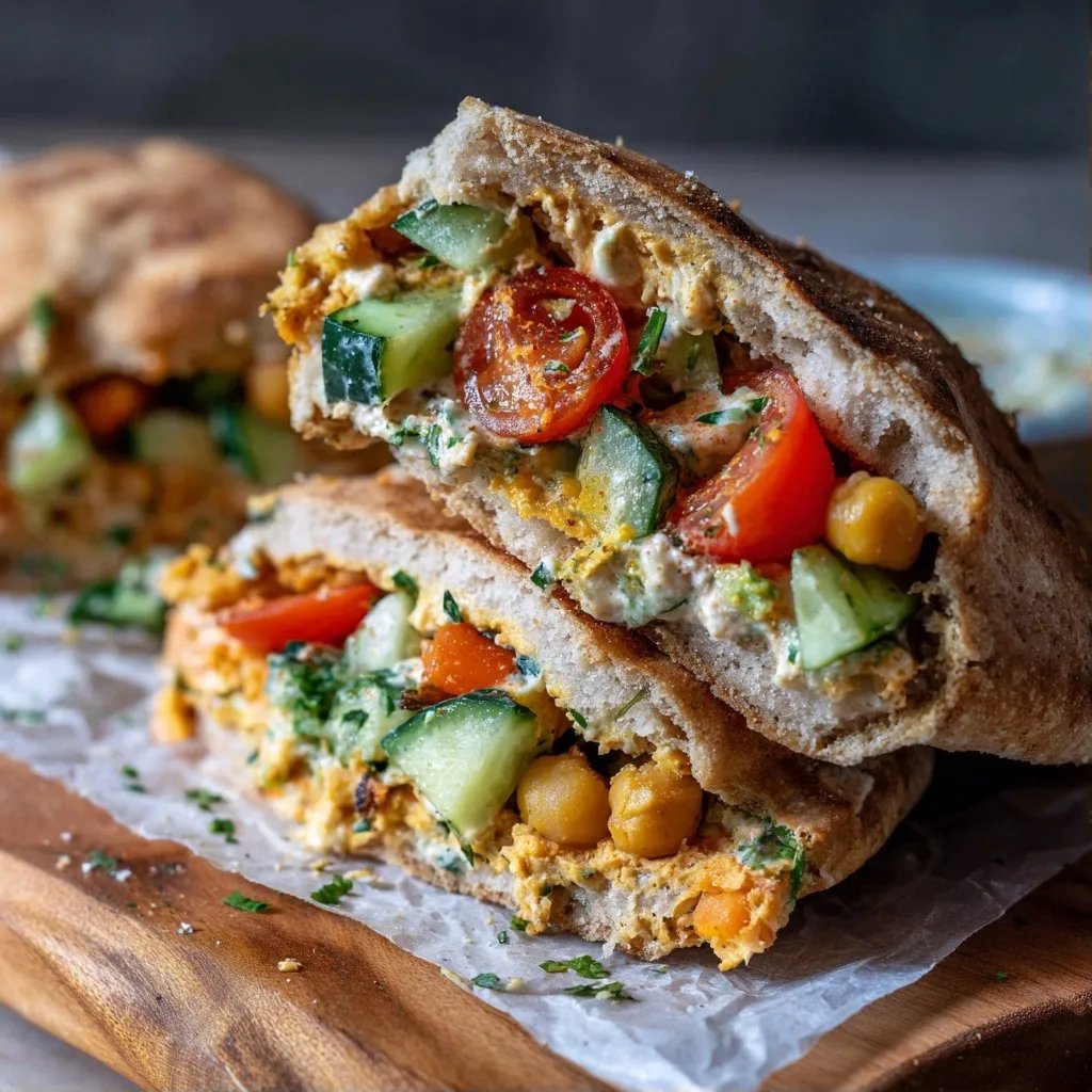 Mediterranean Chickpea Pita Pockets
