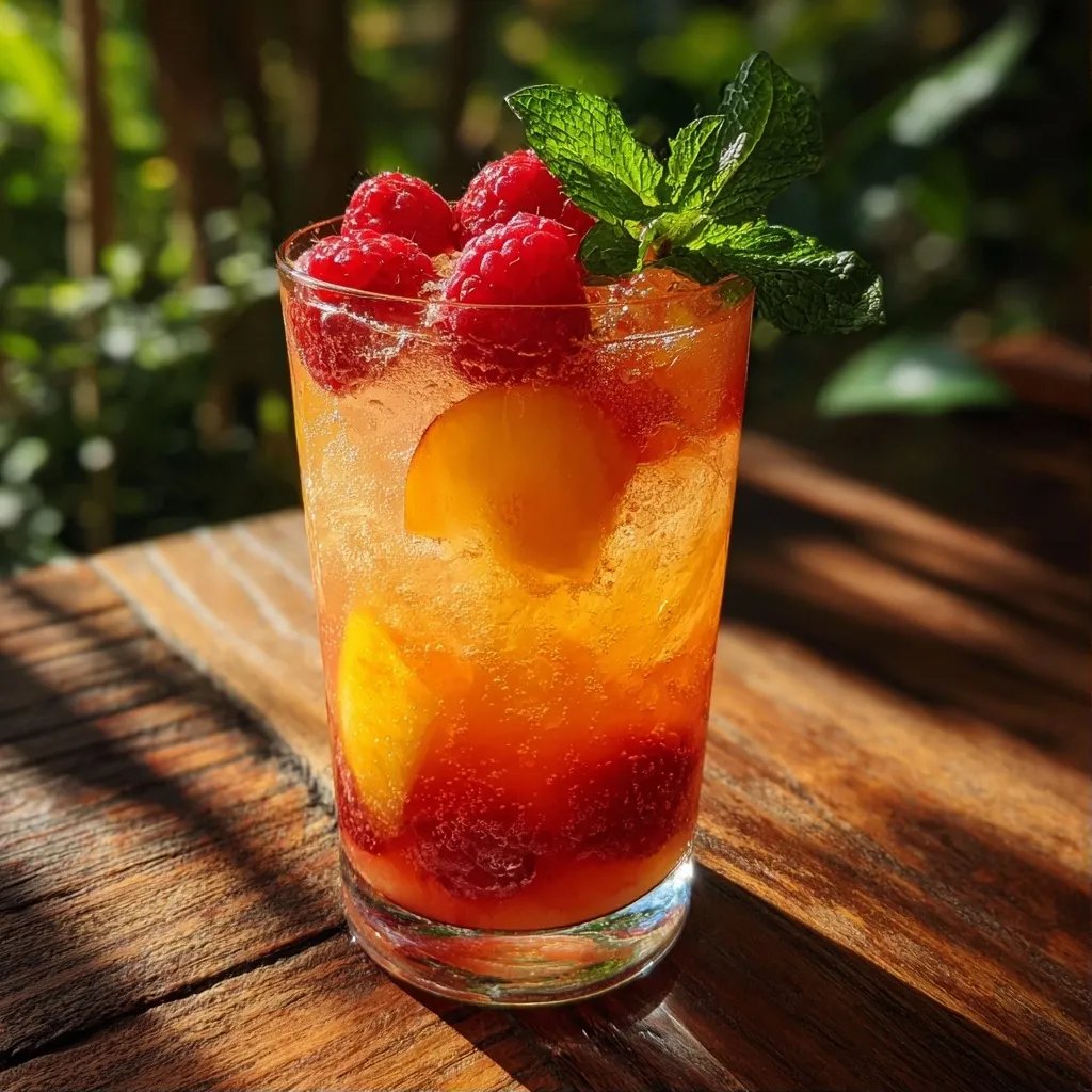 Peach Raspberry Sangria Mocktail