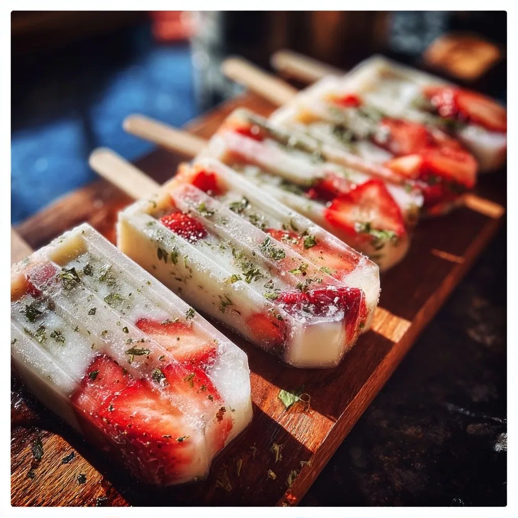 Strawberry Basil Coconut Pops